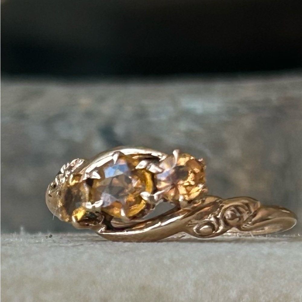 Antique 14k Citrine Ring - Picture 10 of 11